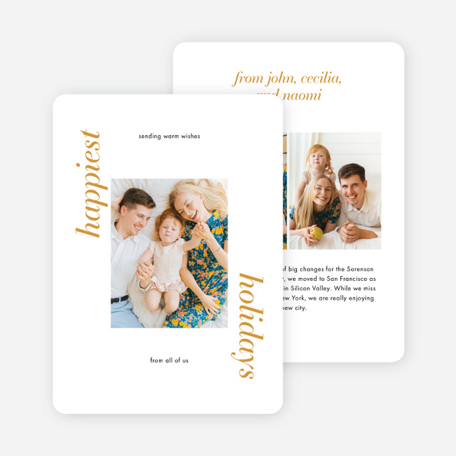 Classically Traditional Frame Holiday Cards and Invitations - Yellow