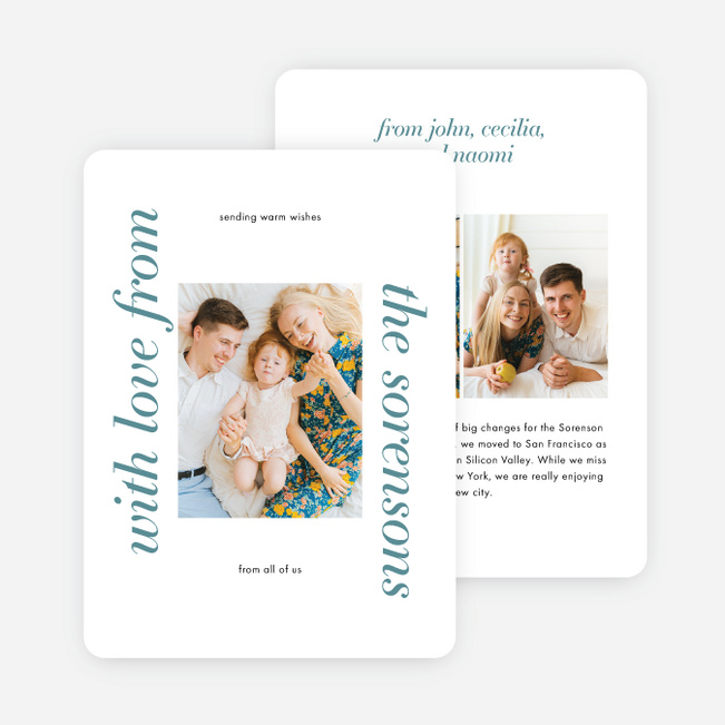 Classically Traditional Frame Holiday Cards and Invitations - Blue