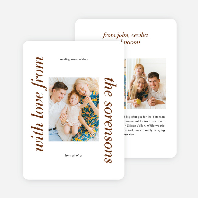Classically Traditional Frame Holiday Cards and Invitations - Brown
