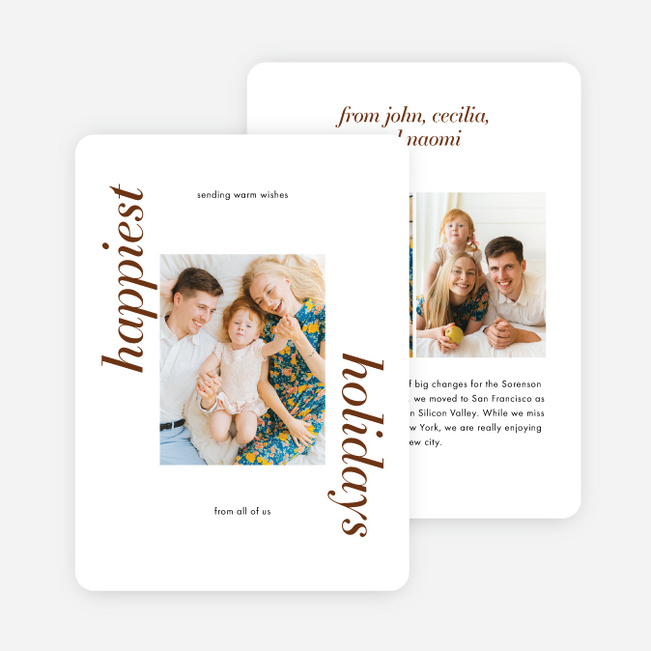 Classically Traditional Frame Holiday Cards and Invitations - Brown