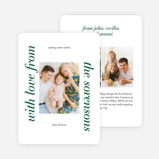 Classically Traditional Frame Holiday Cards and Invitations - Green