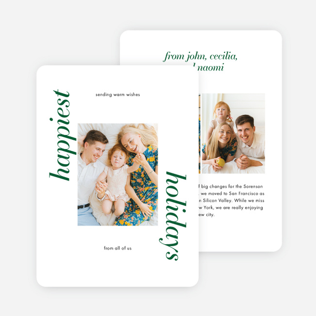 Classically Traditional Frame Holiday Cards and Invitations - Green