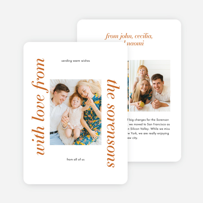 Classically Traditional Frame Holiday Cards and Invitations - Orange