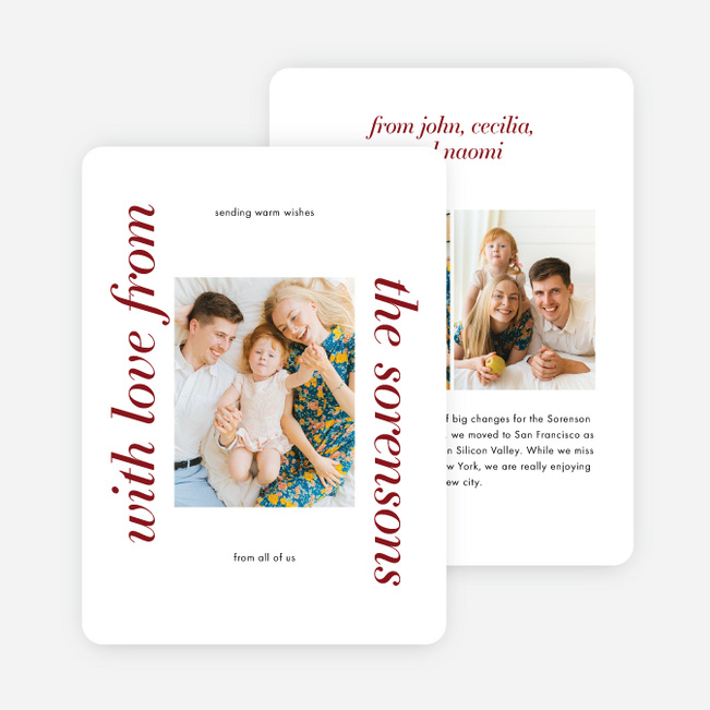 Classically Traditional Frame Holiday Cards and Invitations - Red