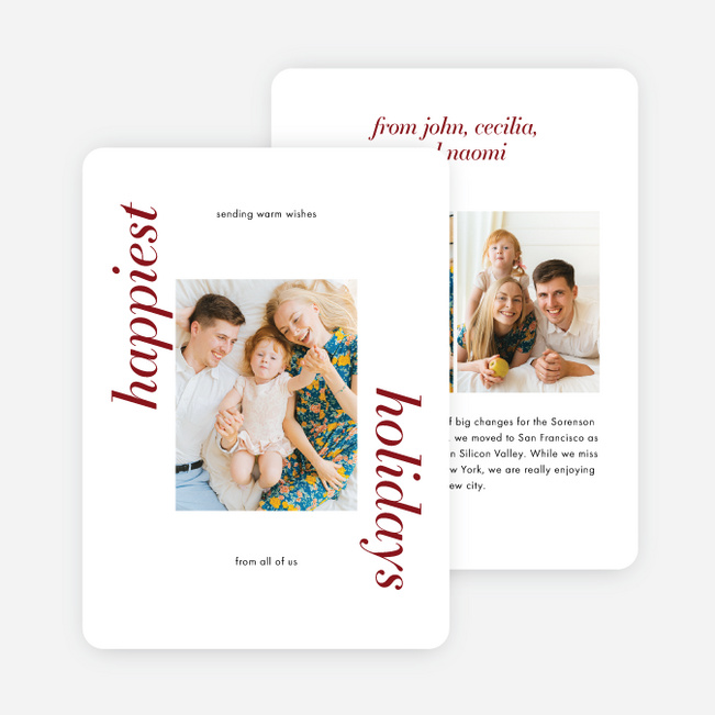 Classically Traditional Frame Holiday Cards and Invitations - Red