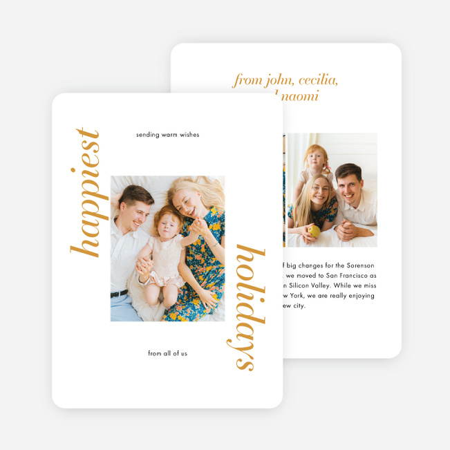 Classically Traditional Frame Holiday Cards and Invitations - Yellow