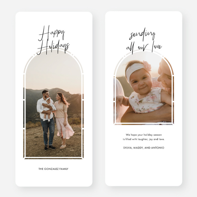 Wispy Notes of Love Holiday Cards and Invitations - White