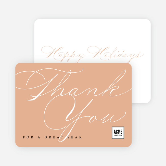 Grateful Tidings Business Holiday Cards & Business Christmas Cards - Orange