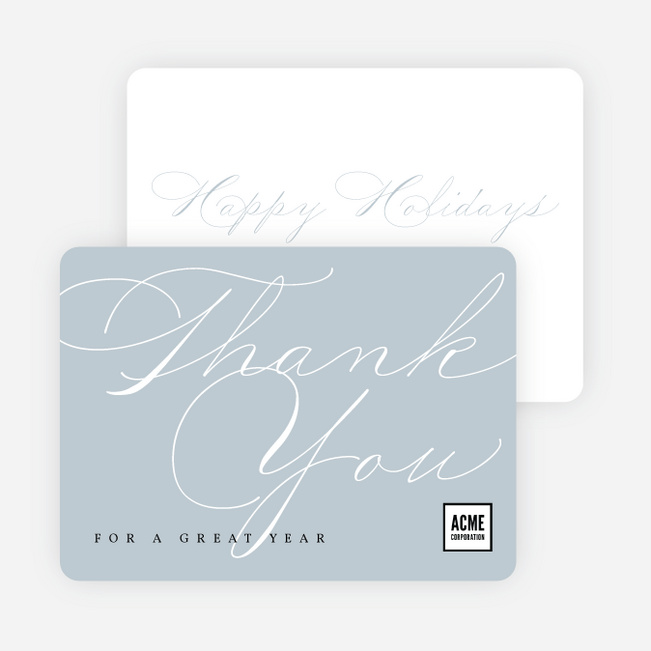 Grateful Tidings Business Holiday Cards & Business Christmas Cards - Blue