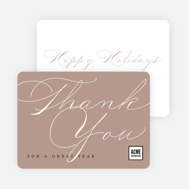 Grateful Tidings Business Holiday Cards & Business Christmas Cards - Brown