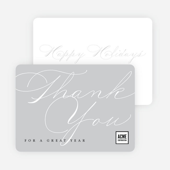 Grateful Tidings Business Holiday Cards & Business Christmas Cards - Gray