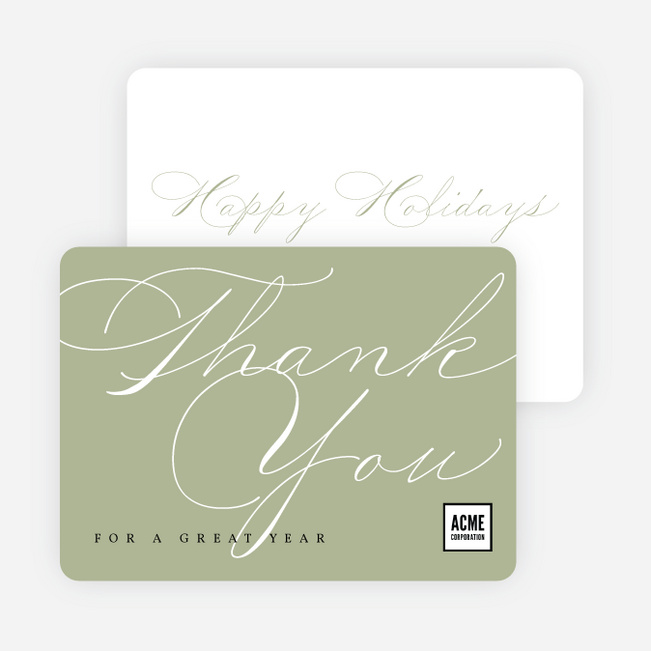 Grateful Tidings Business Holiday Cards & Business Christmas Cards - Green
