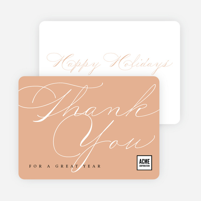 Grateful Tidings Business Holiday Cards & Business Christmas Cards - Orange