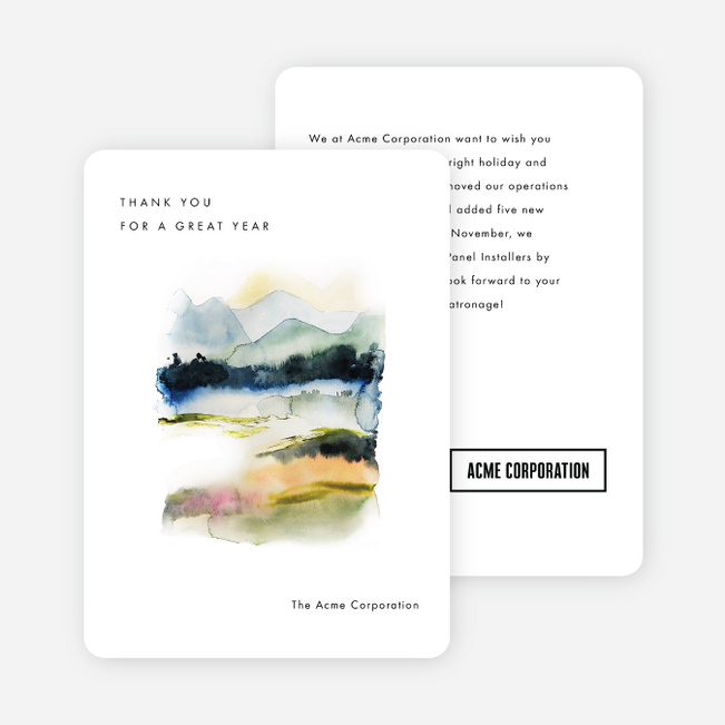 Watercolor Whispers Business Holiday Cards & Business Christmas Cards - White