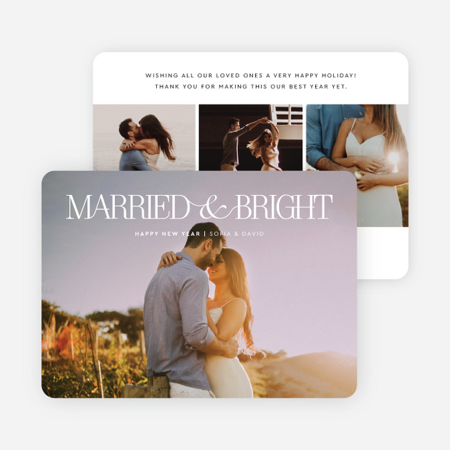 Entwined Love New Year Cards and Invitations - White