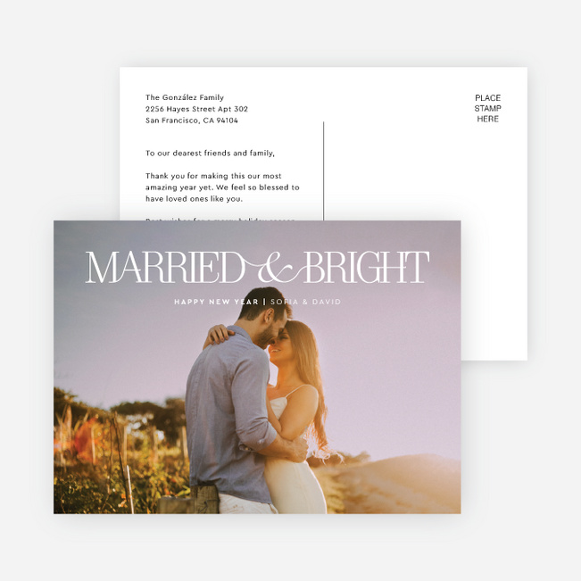 Entwined Love New Year Cards and Invitations - White