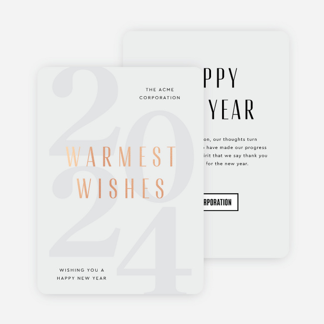 Foil Hidden Wishes Business Holiday Cards & Business Christmas Cards - Pink