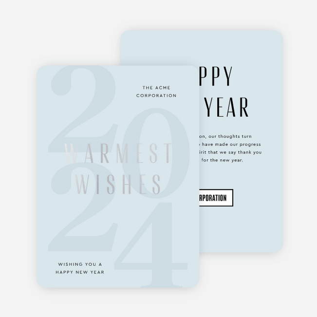 Foil Hidden Wishes Business Holiday Cards & Business Christmas Cards - Gray