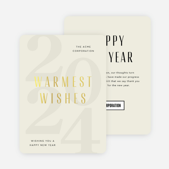 Foil Hidden Wishes Business Holiday Cards & Business Christmas Cards - Yellow