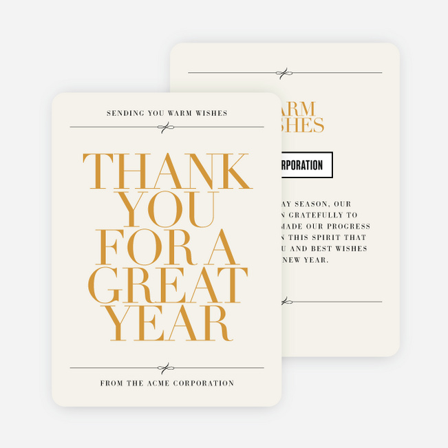 Minimally Bold And Tied Business Holiday Cards & Business Christmas Cards - Yellow