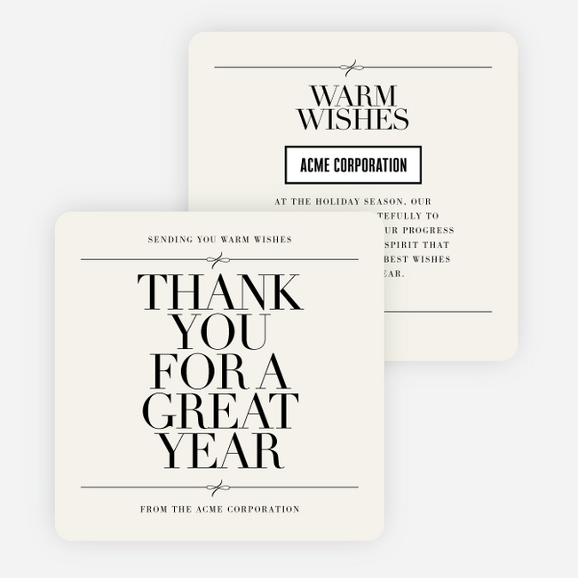 Minimally Bold And Tied Business Holiday Cards & Business Christmas Cards - Black