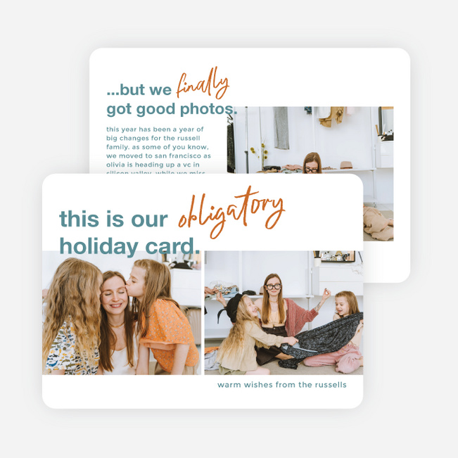 Obligatory Wishes Holiday Cards and Invitations - Blue