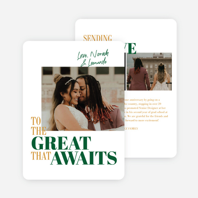 Great Adventures New Year Cards and Invitations - Green