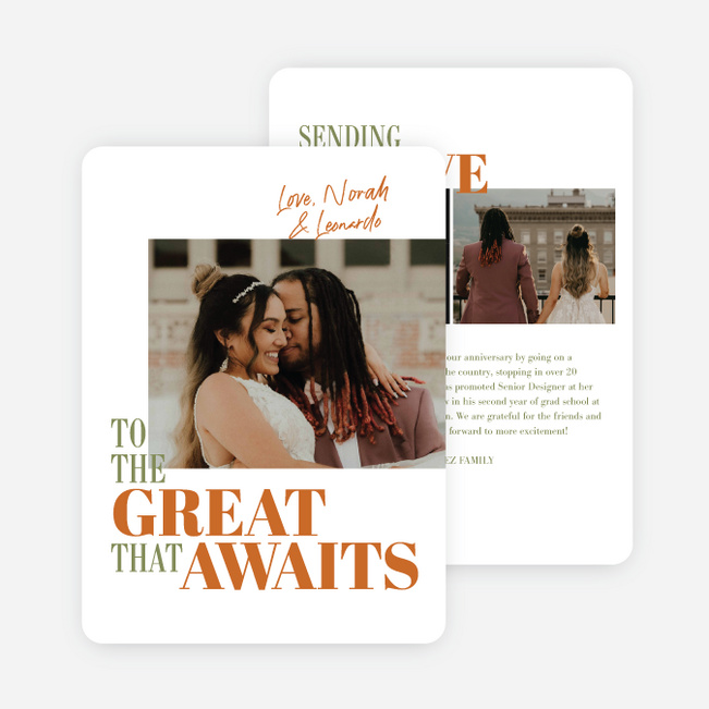 Great Adventures New Year Cards and Invitations - Orange