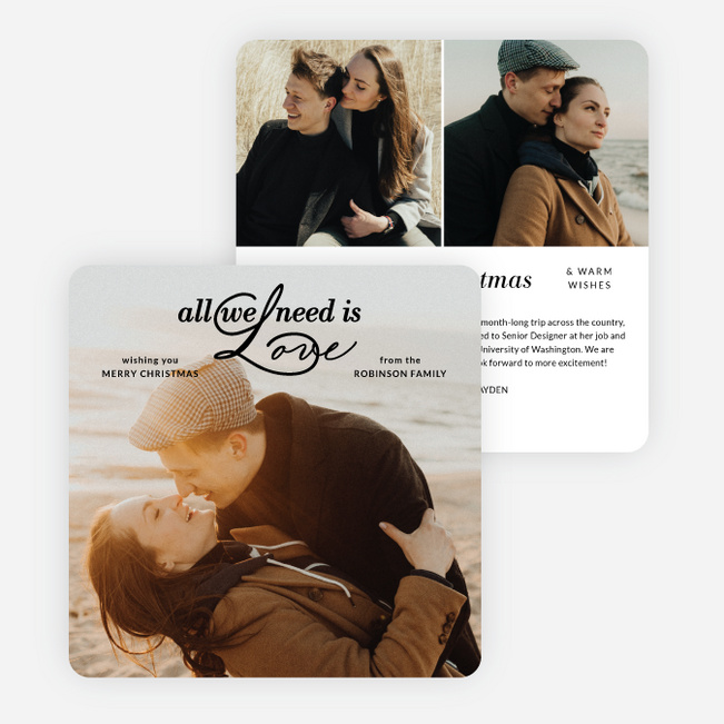 Loving Essentials Personalized Christmas Cards - Black