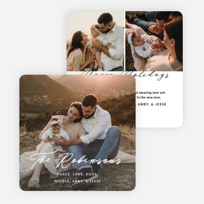 Wispy Wishes Holiday Cards and Invitations - White