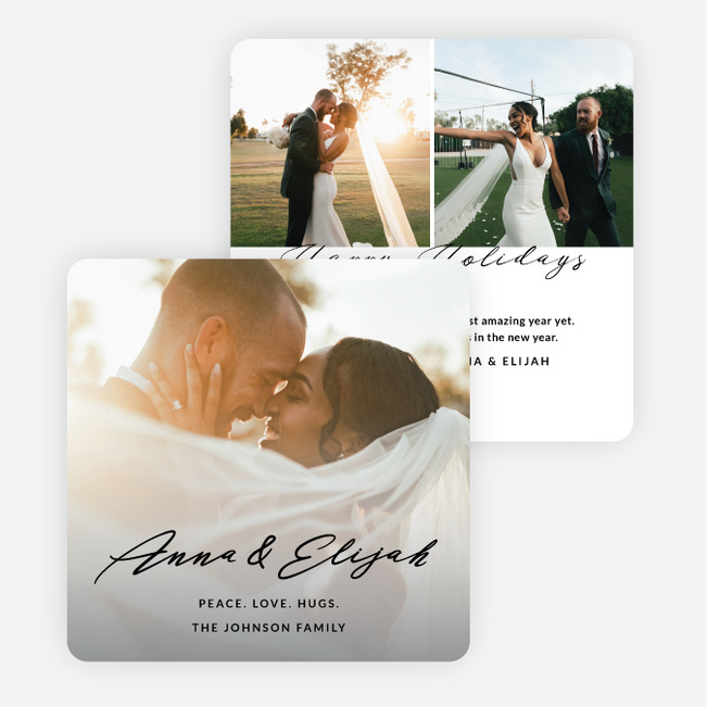 Wispy Wishes Holiday Cards and Invitations - Black