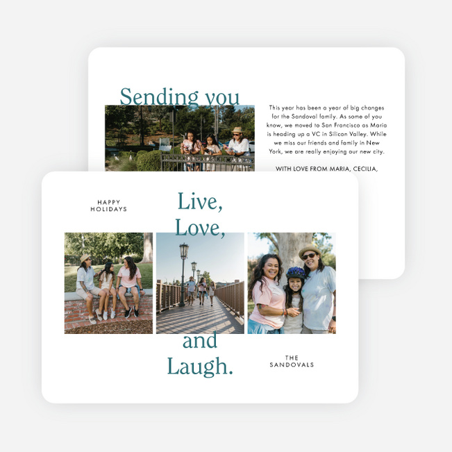 Loving Trio Holiday Cards and Invitations - Blue