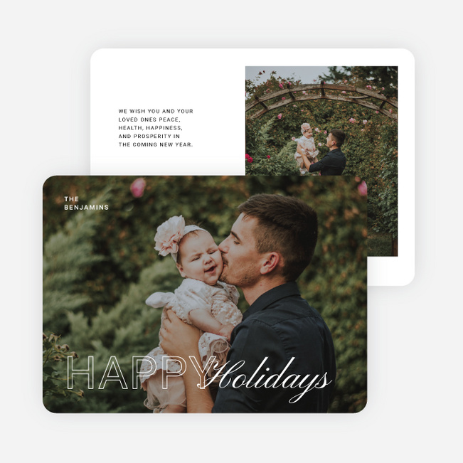 Modern Meets Scripted Holiday Cards and Invitations - White