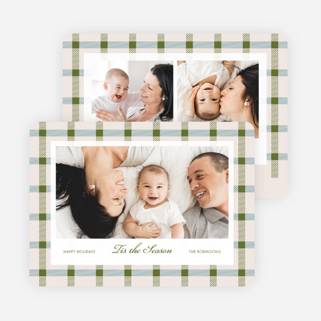 Classy Plaid Holiday Cards and Invitations - Green