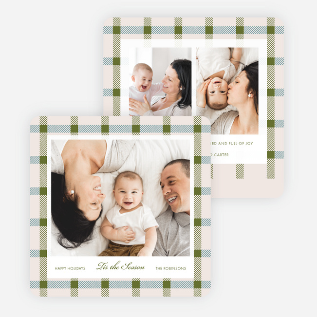 Classy Plaid Holiday Cards and Invitations - Green