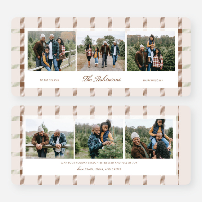 Classy Plaid Holiday Cards and Invitations - Brown