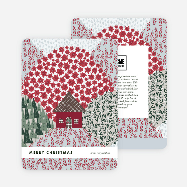 Winterscape Cottage Business Holiday Cards & Business Christmas Cards - Multi