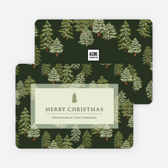 Woodland Wishes Business Holiday Cards & Business Christmas Cards - Green