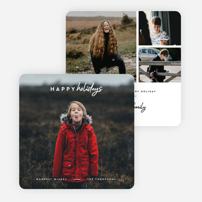 Gleaming Greetings Holiday Cards and Invitations - White