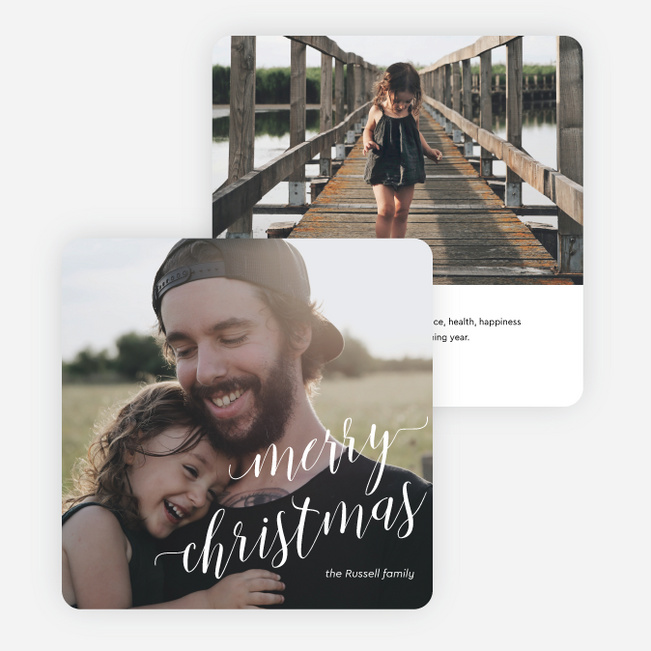 Living in Love Personalized Christmas Cards - White