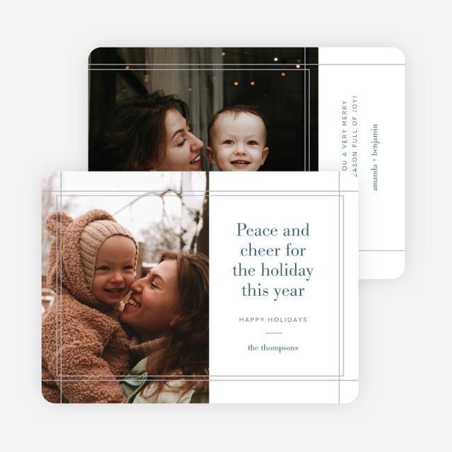 Peaceful Cheer Holiday Cards and Invitations - White