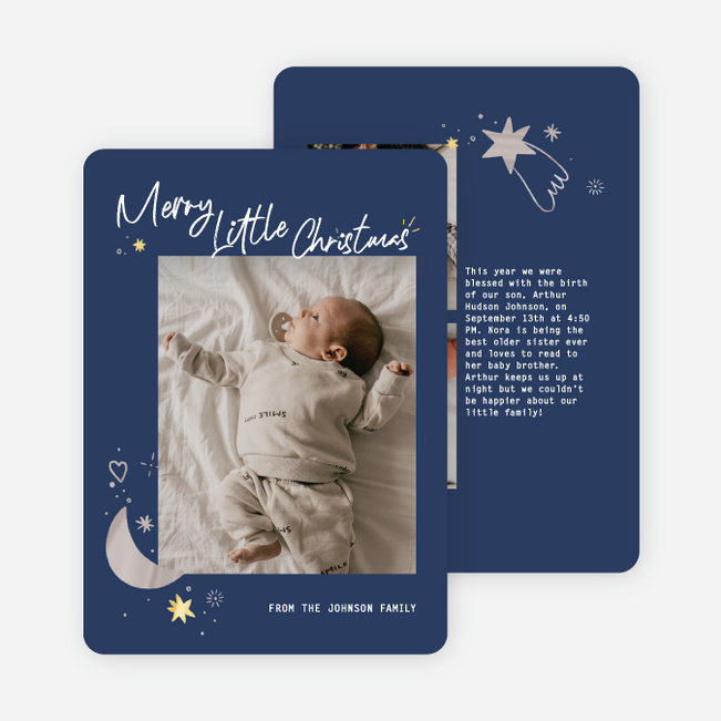 Celestial Gift Personalized Christmas Cards - Blue