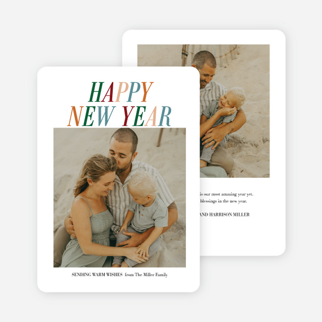 Colorfully Warm Wishes New Year Cards and Invitations - Multi