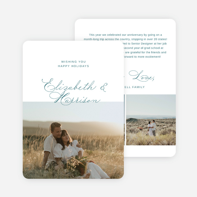 Romantically Minimal Holiday Cards and Invitations - Blue