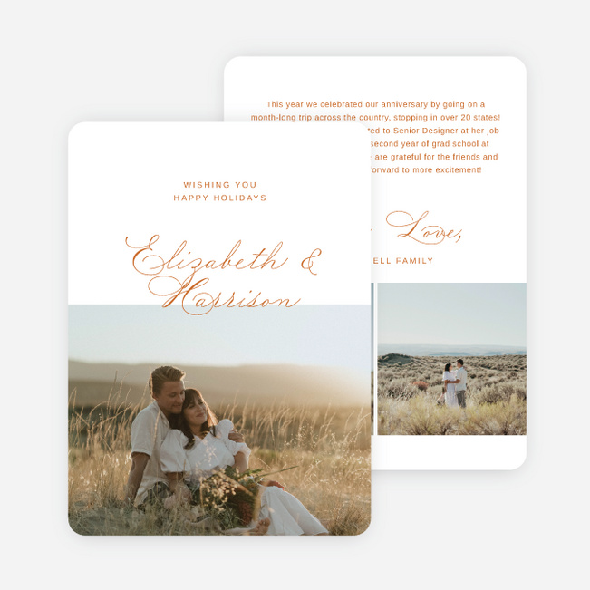 Romantically Minimal Holiday Cards and Invitations - Orange