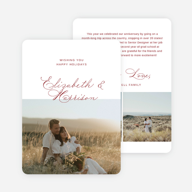 Romantically Minimal Holiday Cards and Invitations - Red