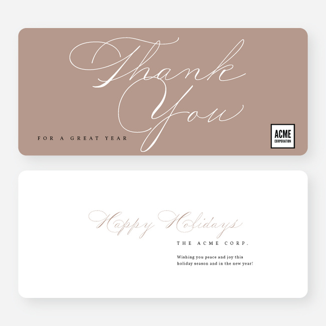 Grateful Tidings Business Holiday Cards & Business Christmas Cards - Brown