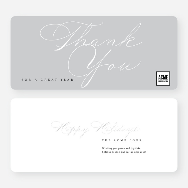 Grateful Tidings Business Holiday Cards & Business Christmas Cards - Gray