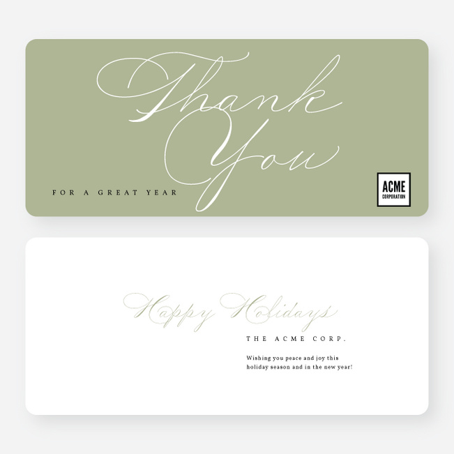 Grateful Tidings Business Holiday Cards & Business Christmas Cards - Green