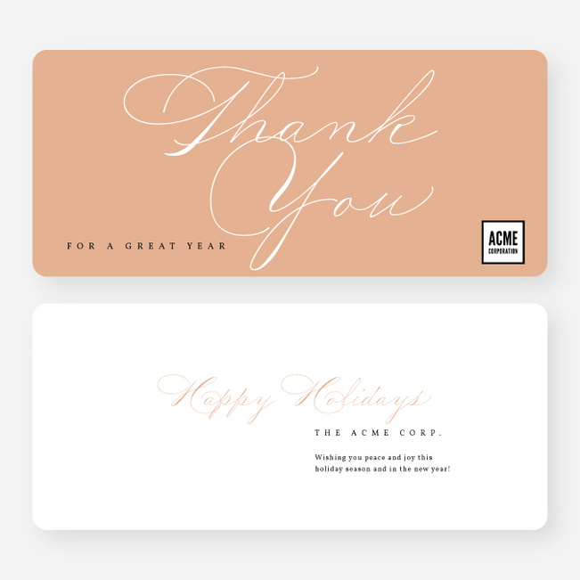 Grateful Tidings Business Holiday Cards & Business Christmas Cards - Orange